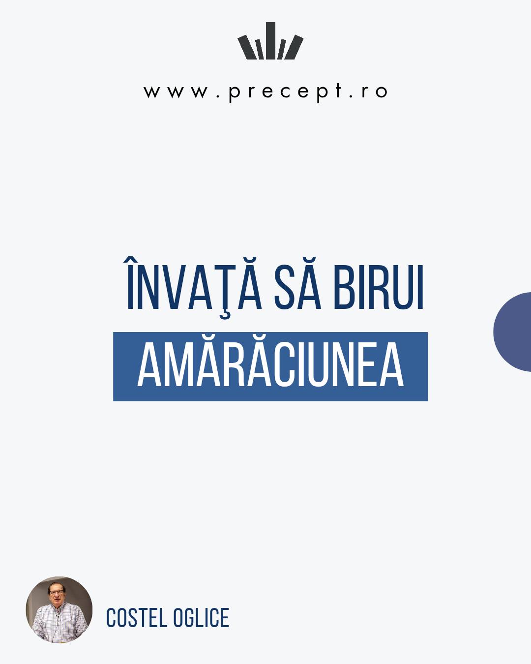 Alegem sa ne incredem in Dumnezeu in toate situatiile vietii si sa nu ne lasam prinsi in capcana amaraciunii Costel Oglice 1